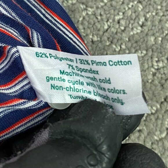 Criquet Polo Shirt Men's XL Blue Red White Stripe Striped Golf Stretch - Picture 5 of 8